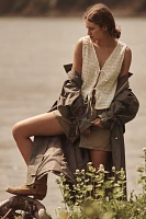 By Anthropologie Front-Tie Puckered Tank Top