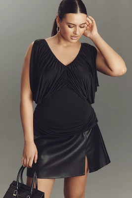 Eloquii Plus Shirred V-Neck Top