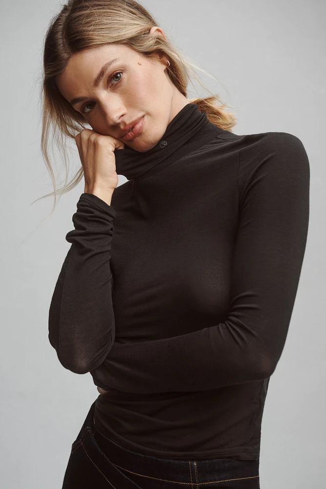 Scotch & Soda Rolled Turtleneck Long-Sleeve Top