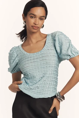 By Anthropologie Textured Ruffled Top