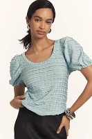 By Anthropologie Textured Ruffled Top