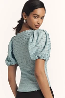 By Anthropologie Textured Ruffled Top