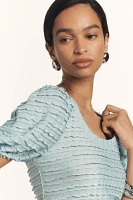 By Anthropologie Textured Ruffled Top