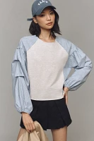 Maeve Draped-Sleeve Twofer Top