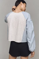 Maeve Draped-Sleeve Twofer Top