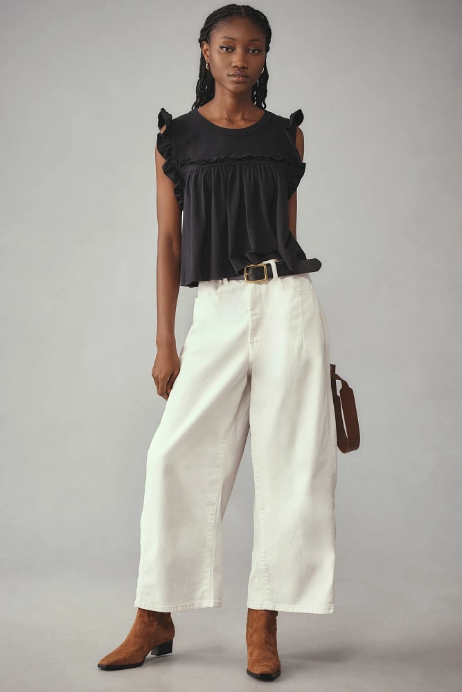 Maeve Sleeveless Ruffle Blouse