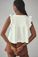 Maeve Sleeveless Ruffle Blouse