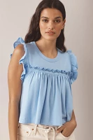 Maeve Sleeveless Ruffle Blouse