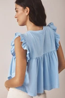 Maeve Sleeveless Ruffle Blouse