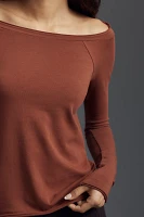 Pilcro Off-The-Shoulder Long-Sleeve Tee