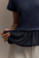 Pilcro Short-Sleeve Sweater Twofer Top