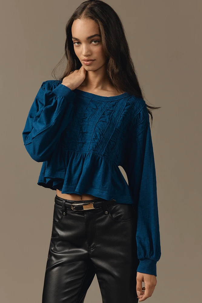 Pilcro Textured Babydoll Top