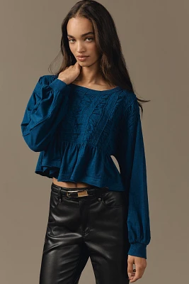 Pilcro Textured Babydoll Top