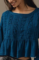 Pilcro Textured Babydoll Top