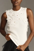 By Anthropologie 3-D Floral Applique Sleeveless Top