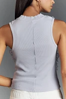 By Anthropologie Sleeveless 3D Floral Appliqué Top