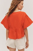 Maeve Short-Sleeve Embellished Swing Top