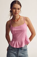 Pilcro Pintuck Square-Neck Tank Top