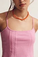 Pilcro Pintuck Square-Neck Tank Top