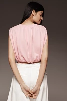 By Anthropologie Cropped Bubble-Hem Tank Top
