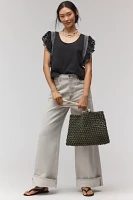 By Anthropologie Smocked Flutter-Sleeve Tee
