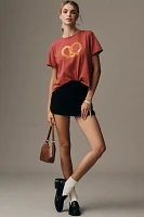 Maeve Pearl-Embellished Pretzel Graphic Tee