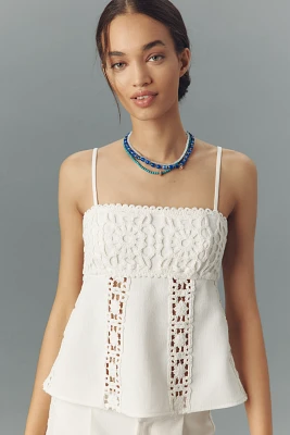 BLITHE Linen Blend Crochet Tank