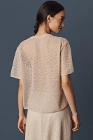 Theory Floral Lace Pullover Top
