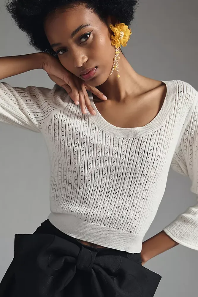 Paige Magnolia Pointelle Sweater