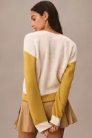 Maeve Carla Colorblock Cashmere Cardigan Sweater
