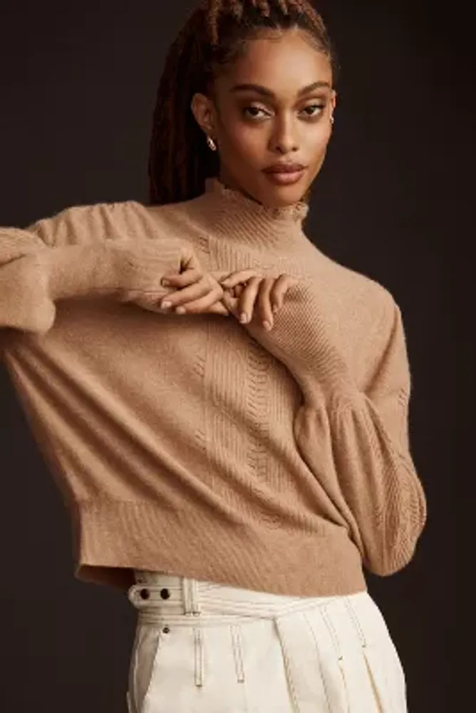 By Anthropologie Cashmere Ruffle Sweater