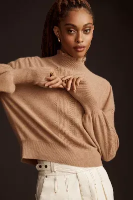 By Anthropologie Cashmere Ruffle Sweater