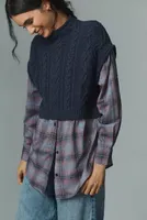Maeve Mock-Neck Twofer Sweater Vest
