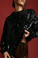 The Alani Cashmere Mock-Neck Sweater by Pilcro: Sequin Edition