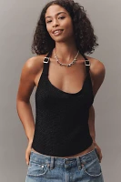 By Anthropologie Cowl-Neck Buckle Sweater Tank