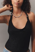 By Anthropologie Cowl-Neck Buckle Sweater Tank