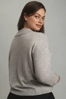 The Jensen Cashmere Cropped Polo Sweater by Pilcro