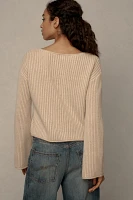 Pilcro Cashmere Ribbed Cropped Sweater