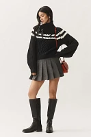 Maeve Turtleneck Balloon-Sleeve Bow Sweater