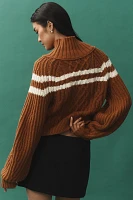 Maeve Turtleneck Balloon-Sleeve Bow Sweater