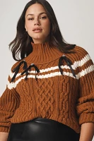 Maeve Turtleneck Balloon-Sleeve Bow Sweater