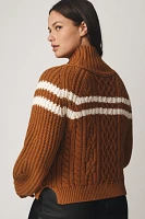 Maeve Turtleneck Balloon-Sleeve Bow Sweater