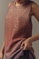 By Anthropologie Longline Metallic Cashmere Sweater