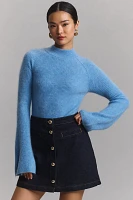 By Anthropologie Cashmere Fitted Rib Mock-Neck Sweater