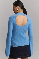 By Anthropologie Cashmere Fitted Rib Mock-Neck Sweater