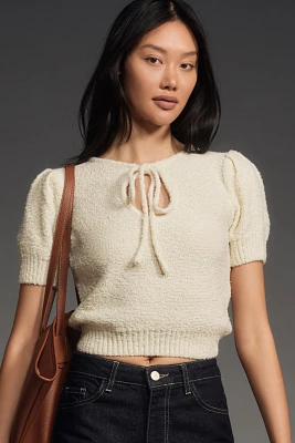 4SI3NNA Textured Keyhole Sweater Tee