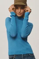 By Anthropologie Sheer Mock-Neck Long-Sleeve Sweater