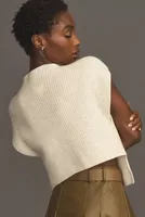 Maeve Mock-Neck Muscle Crop Sleeveless Sweater