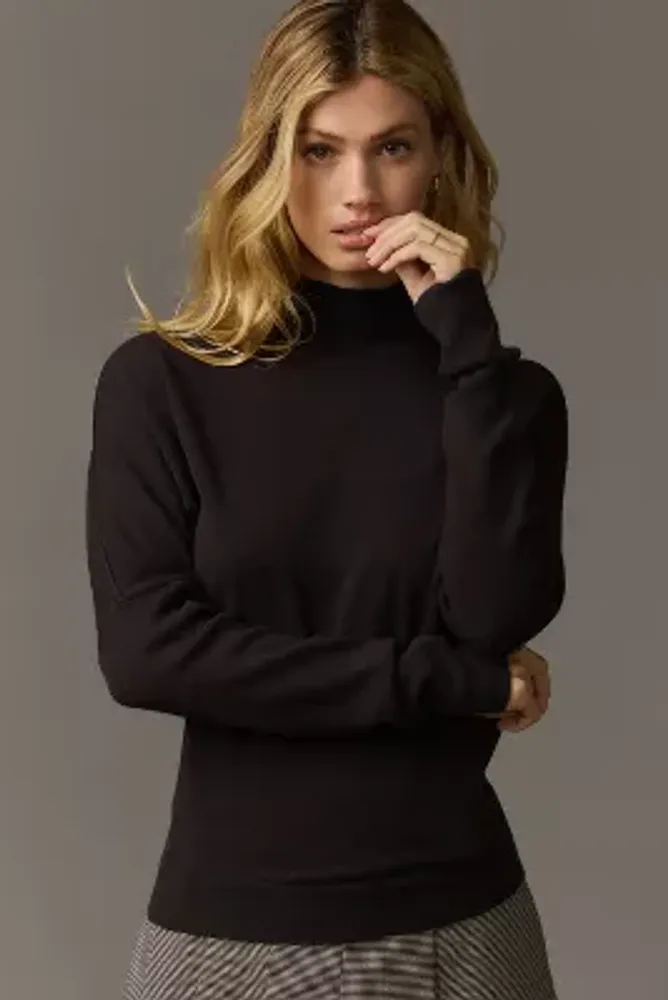 Pilcro Mock-Neck Batwing Cropped Sweater