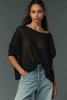 Maeve Boat-Neck Sheer Linen Sweater